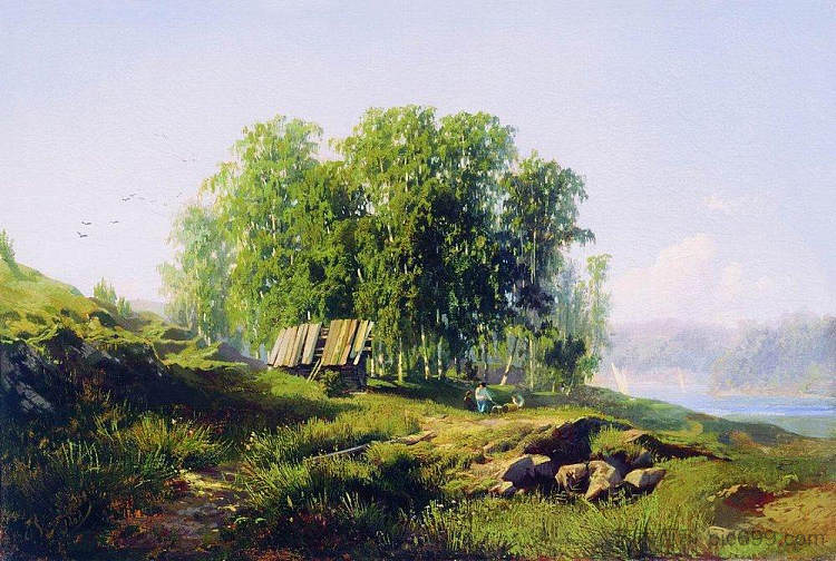 在圣彼得堡附近 In the Vicinity of St. Petersburg (1868)，费奥多尔·瓦西里耶夫