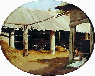 农民庭院 Peasant’s Courtyard (1867 – 1869)，费奥多尔·瓦西里耶夫