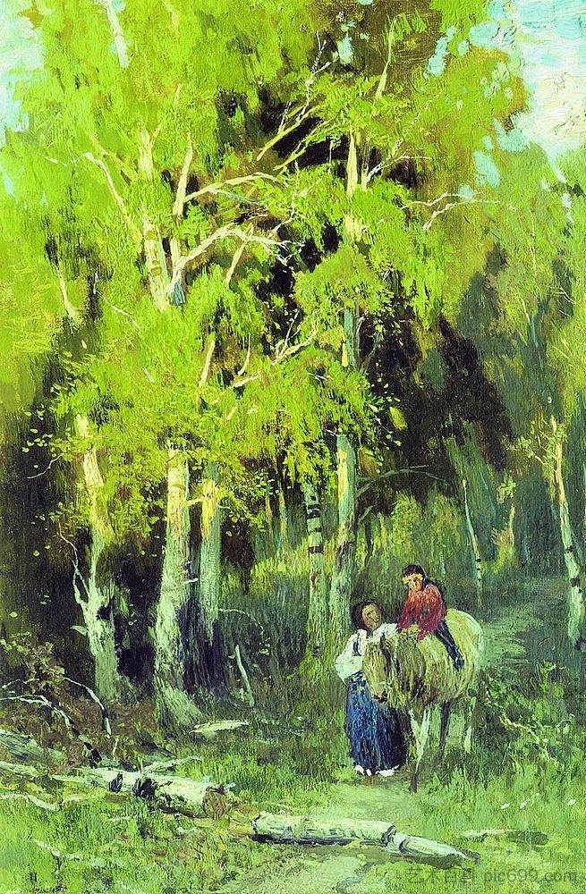 穿过桦木的道路 Road through a Birchwood (1867 - 1869),费奥多尔·瓦西里耶夫