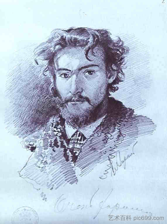 自画像 Self-Portrait (1873)，费奥多尔·瓦西里耶夫