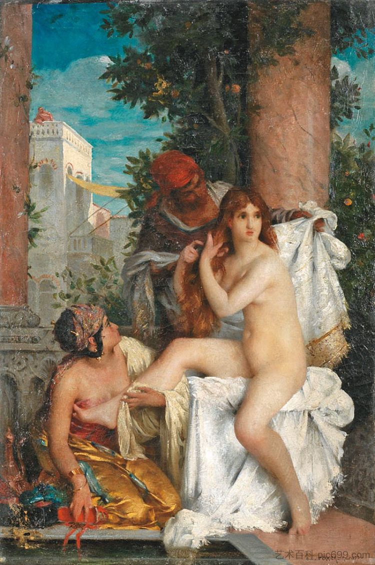 最爱的厕所 La Toilette De La Favorite (1877)，加布里埃尔·费里尔