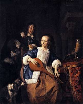 西特恩玩家 The Cittern Player (1660)，哈布里尔·梅曲