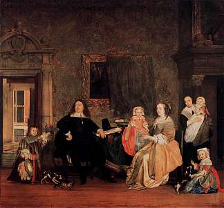 扬·雅各布斯·欣洛彭的家人 The Family of Jan Jacobsz Hinlopen (c.1662)，哈布里尔·梅曲
