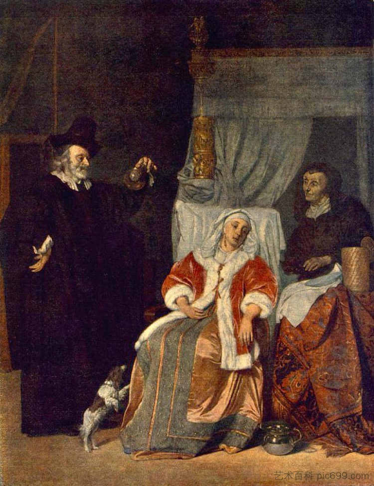 患者和医生 The Patient and the Doctor (c.1660 - c.1667)，哈布里尔·梅曲