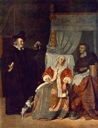 患者和医生 The Patient and the Doctor (c.1660 – c.1667)，哈布里尔·梅曲