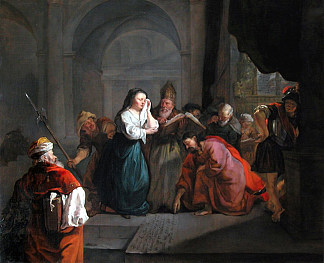 通奸的女人 Woman Taken in Adultery (1653)，哈布里尔·梅曲