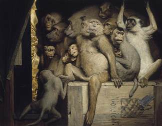猴子作为艺术的评委 Monkeys as Judges of Art (1889)，加布里埃尔·冯·马克斯