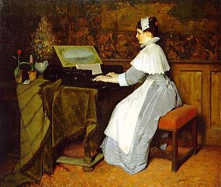 静物（尖刺女孩） Still Life (Girl at a Spinet) (1871)，加布里埃尔·冯·马克斯