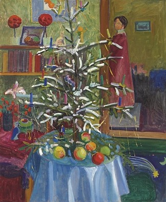 内部与圣诞树 Interieur mit Weihnachtsbaum，加布里埃尔·穆特