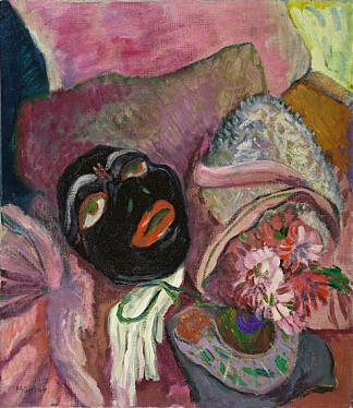 黑色面具与粉红色 Schwarze Maske Mit Rosa (1912)，加布里埃尔·穆特