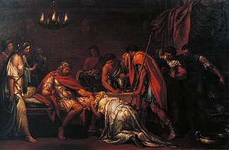 普里阿摩斯恳求阿喀琉斯的尸体 Priam Pleading with Achilles for the Body of Hector (1775)，加文·汉密尔顿