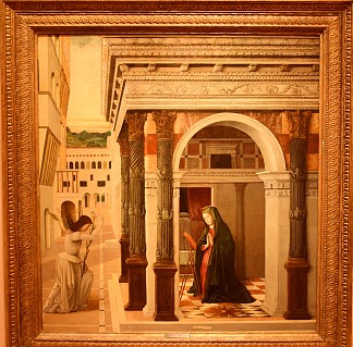 报喜 Annunciation (c.1465)，亲爱的贝里尼