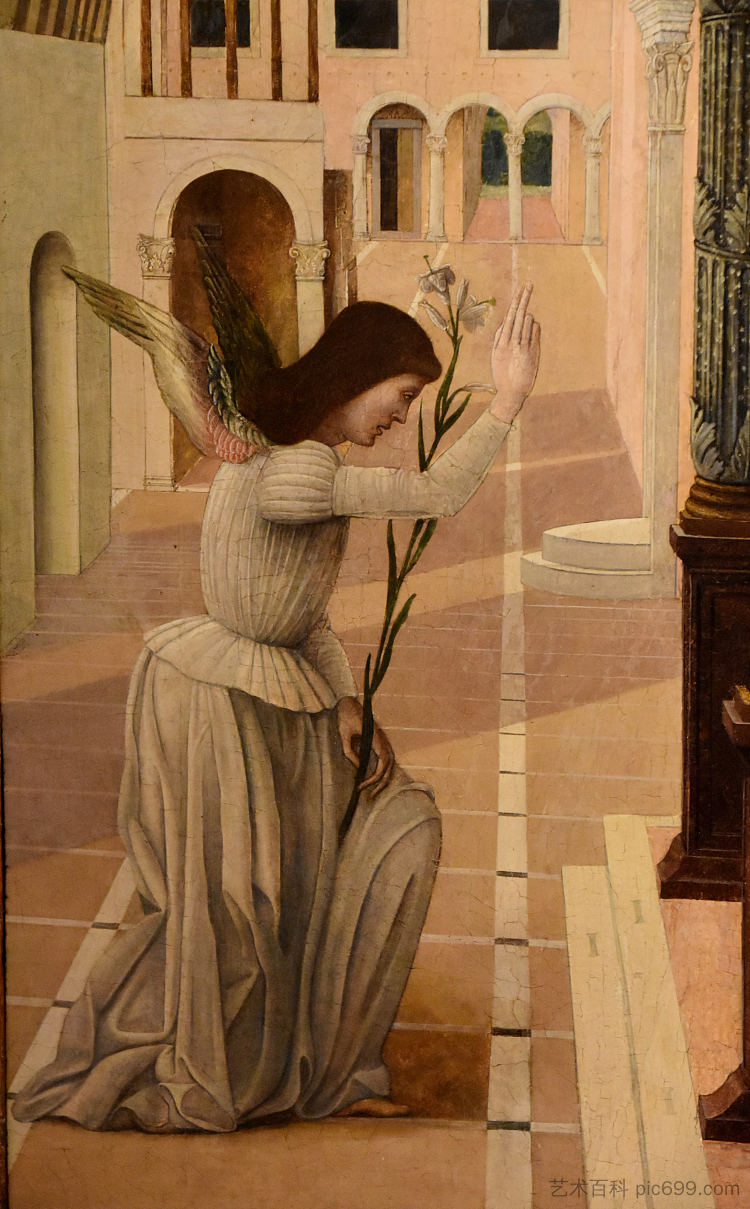 天使报喜（详情） Annunciation (detail) (c.1465)，亲爱的贝里尼