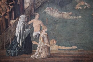 圣洛伦索桥上的十字架奇迹（局部） Miracle of the Cross at the Bridge of San Lorenzo (detail) (c.1500)，亲爱的贝里尼
