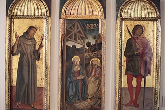 耶稣诞生三联画（局部） Trittico della Natività (detail) (c.1470)，亲爱的贝里尼