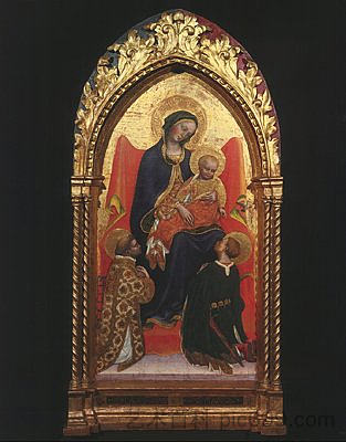 Gentile da Fabriano Madonna and Child，與Sts. Lawrence合作 Gentile da Fabriano Madonna and Child, with Sts. Lawrence，詹蒂莱·达·法布里亚诺