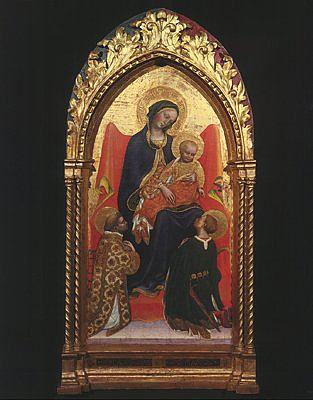 Gentile da Fabriano Madonna and Child，與Sts. Lawrence合作 Gentile da Fabriano Madonna and Child, with Sts. Lawrence，詹蒂莱·达·法布里亚诺