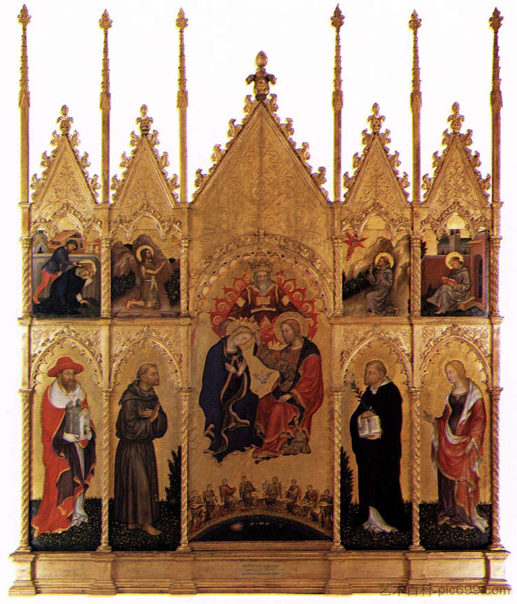 罗米塔山谷的息肉 Polyptych of Valle Romita (c.1400)，詹蒂莱·达·法布里亚诺