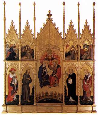 罗米塔山谷的息肉 Polyptych of Valle Romita (c.1400)，詹蒂莱·达·法布里亚诺