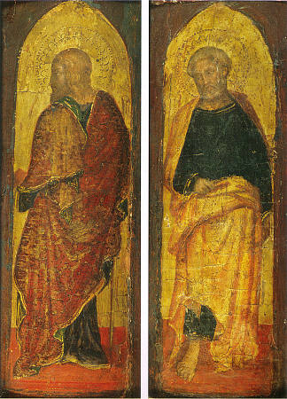 圣詹姆斯大帝和圣彼得，息肉桑代收藏贝伦森 St. James the Greate and St. Peter, the polyptych Sandei Collection Berenson (c.1410 – c.1412)，詹蒂莱·达·法布里亚诺