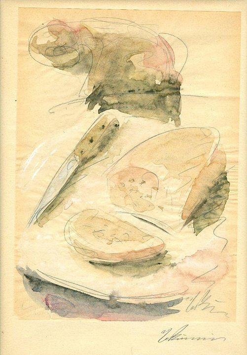 静物与奶酪面包 Still Life with Cheese Bread (1929 - 1932)，乔治布齐亚尼斯