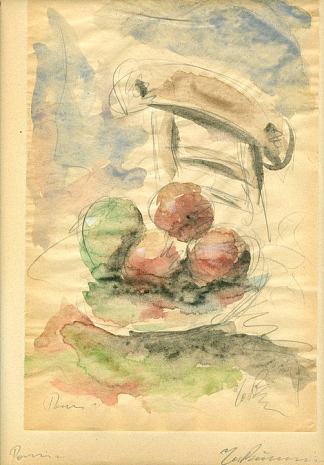 静物与水果和椅子 Still Life with Fruit and Chair (1931)，乔治布齐亚尼斯