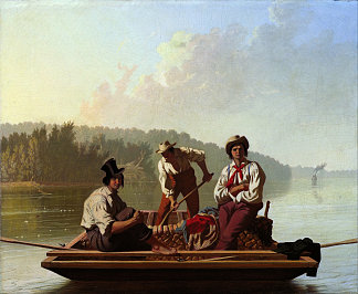 密苏里河上的船夫 Boatmen on the Missouri (1846)，乔治·迦勒宾·宾汉姆