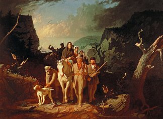 丹尼尔·布恩护送定居者通过坎伯兰峡谷 Daniel Boone Escorting Settlers Through the Cumberland Gap (1852)，乔治·迦勒宾·宾汉姆
