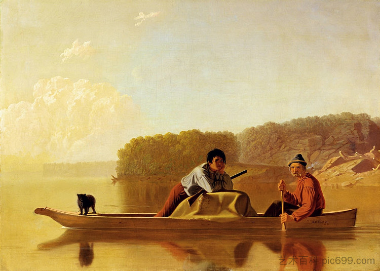 捕手归来 The Trappers' Return (1851),乔治·迦勒宾·宾汉姆