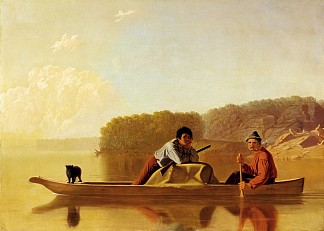捕手归来 The Trappers’ Return (1851)，乔治·迦勒宾·宾汉姆