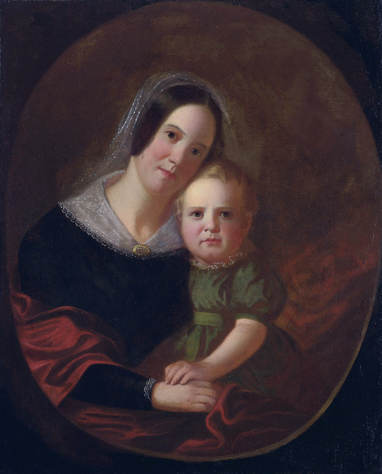乔治·卡莱布·宾汉姆夫人（莎拉·伊丽莎白·哈奇森）和儿子牛顿 Mrs George Caleb Bingham (Sarah Elizabeth Hutchison) and Son, Newton (1841)，乔治·迦勒宾·宾汉姆