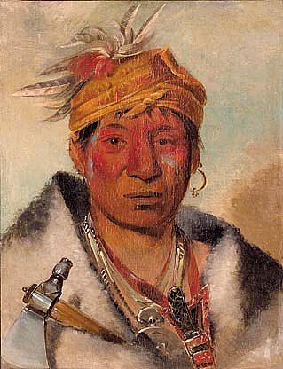 阿呜呜呜呜� Ah-yaw-ne-tak-oár-ron, a Warrior (1831)，乔治·卡特林