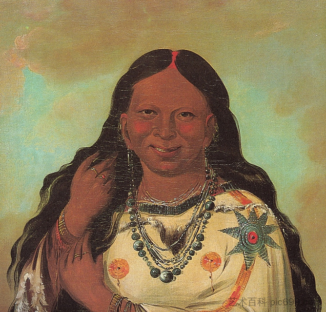 Kei-a-gis-gis，平原奥吉布瓦的女人 Kei-a-gis-gis, a woman of the Plains Ojibwa (1832)，乔治·卡特林