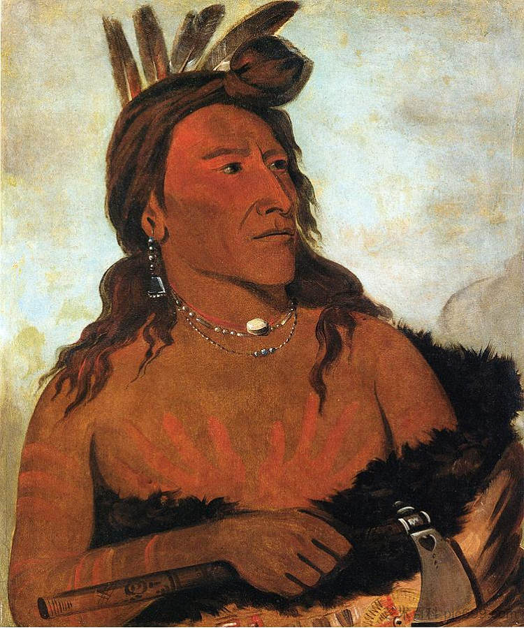 小熊，勇敢的洪克爸爸 Little Bear, Hunkpapa Brave (1832)，乔治·卡特林