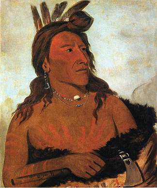 小熊，勇敢的洪克爸爸 Little Bear, Hunkpapa Brave (1832)，乔治·卡特林