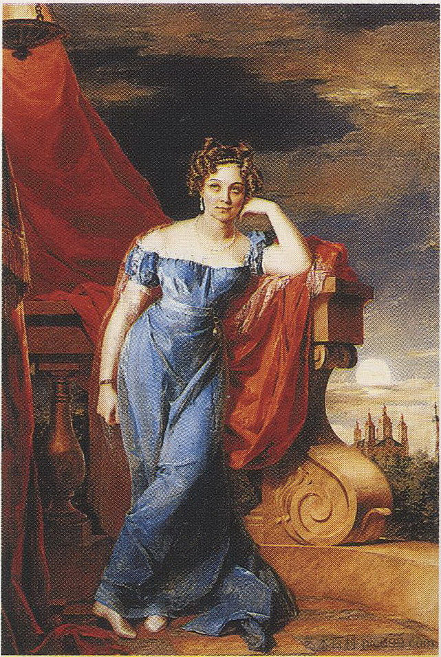 阿格拉芬娜·扎克列夫斯卡娅的肖像（托尔斯塔亚） Portrait of Agrafena Zakrevskaya (Tolstaya) (1823)，乔治·道威
