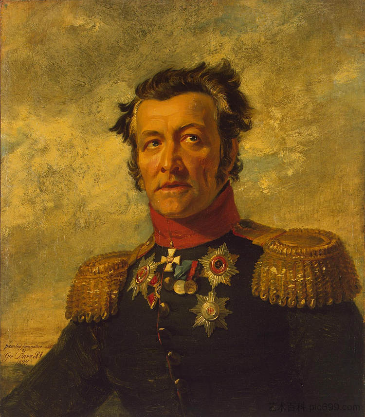 俄罗斯将军格里戈里·马克西莫比奇·伯格的肖像 Portrait of Grigory Maximobich Berg, Russian General，乔治·道威