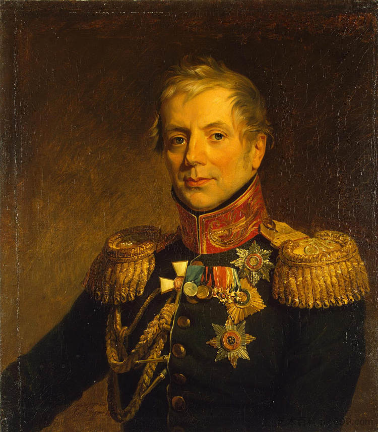 彼得·科诺夫尼岑的肖像 Portrait of Pyotr P. Konovnitsyn (c.1825),乔治·道威