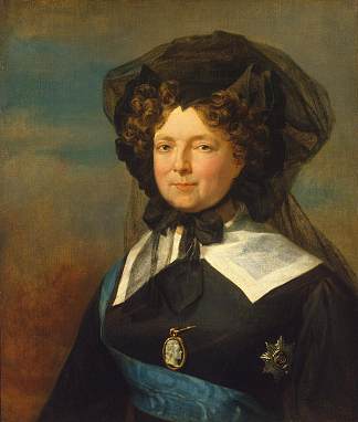 玛丽亚·费奥多罗夫娜皇后的肖像在哀悼中 Portrait of Empress Maria Feodorovna in Mourning (c.1825)，乔治·道威