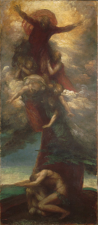 谴责亚当和夏娃 Denunciation of Adam and Eve (c.1873 – c.1898)，乔治·费德里科·沃茨
