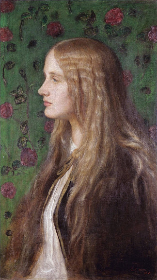 伊迪丝·维利尔斯（Edith Villiers），后来的利顿伯爵夫人 Edith Villiers, later Countess of Lytton (1862)，乔治·费德里科·沃茨
