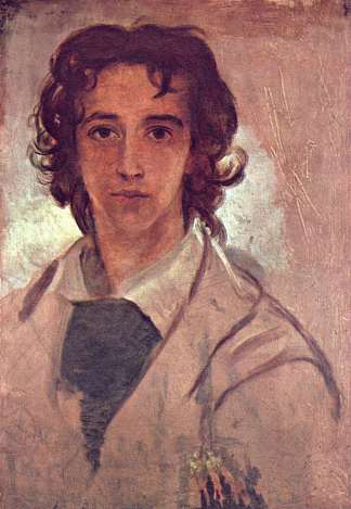 年轻时的自画像 Self-Portrait as a Young Man (1834)，乔治·费德里科·沃茨