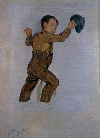 男孩从黄蜂队撤退 Boy Retreating from the Wasps (1827)，乔治·哈维