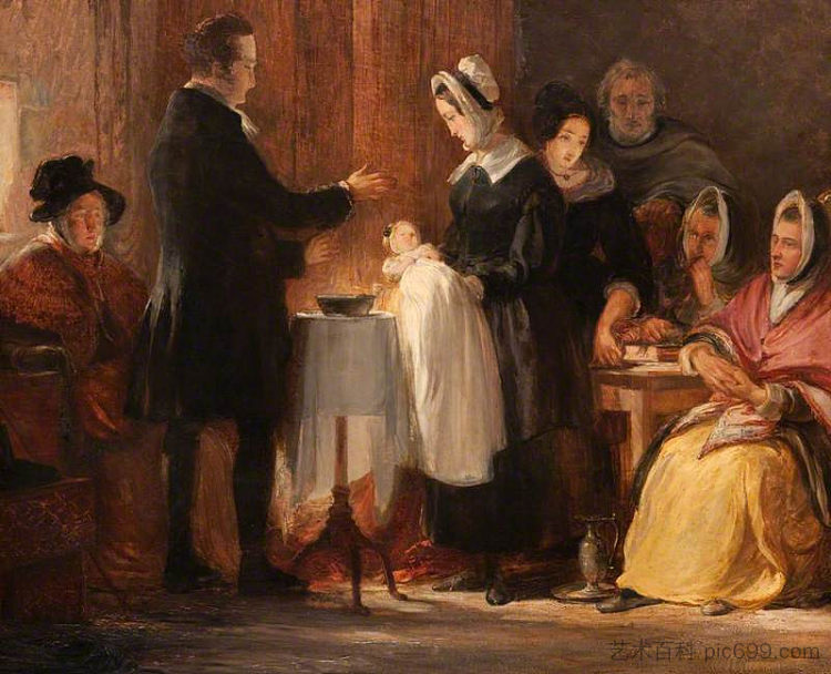 洗礼 The Christening (1831)，乔治·哈维