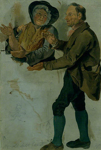 女人与男仆 Woman with a Manservant (1827)，乔治·哈维