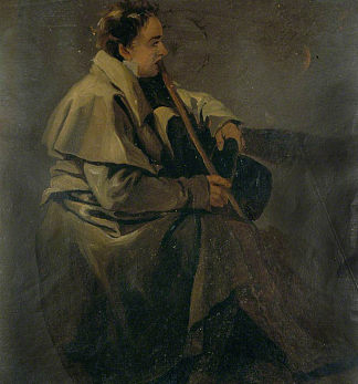 穿着骑马斗篷的年轻人 Young Man in a Riding Cloak (1827)，乔治·哈维