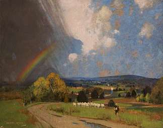 彩虹景观 Landscape with Rainbow，乔治·亨利