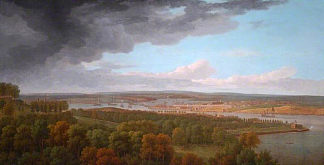 从埃奇库姆山看哈莫泽和普利茅斯码头 A View of Hamoze and Plymouth Dock from Mount Edgcumbe，乔治·兰伯特