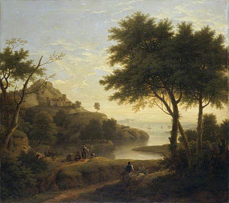 沿海入口附近的景观 Landscape near a Coastal Inlet (1763)，乔治·兰伯特