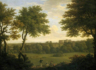 从公园看埃塞克斯的Copped Hall景观 View of Copped Hall in Essex, from the Park (1746)，乔治·兰伯特